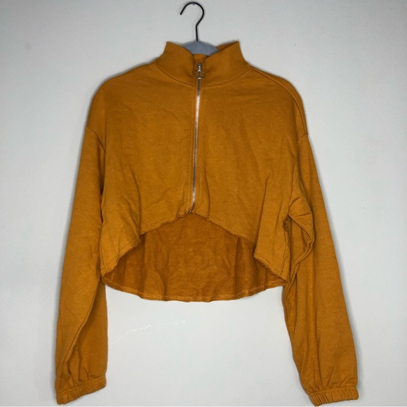 Women’s Juniors Burnt Orange Nutmeg O-ring Zipper Cropped Jacket Size M - Picture 6 of 7